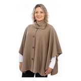 Poncho Ruana Capa Mujer Elegante. Rosita Taupe