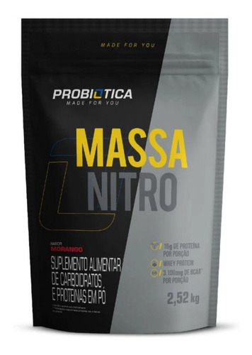 Hipercalorico Massa Nitro 2,52 Kg Morango - Probiotica
