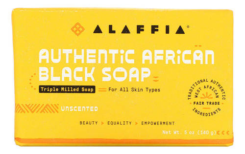 Alaffia, Jabn Negro Autntico Africano Sin Perfume, 5 Onzas