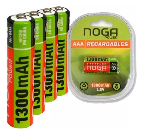 Pila Noga Recargable Np-aaam 1.3b Cilíndrica - Pack De 4 Uni