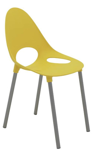 Cadeira Tramontina Elisa Em Polipropileno Amarelo Com Pernas