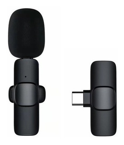 Micrófono De Solapa Inalámbrico Plug And Play Para iPhone X 11, 12, 13, Color Negro