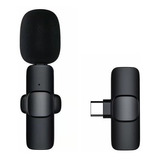 Micrófono De Solapa Inalámbrico Plug And Play Para iPhone X 11, 12, 13, Color Negro