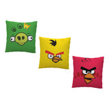 3 Almohadas 30x30 Cm Angry Birds Aves Videojuego