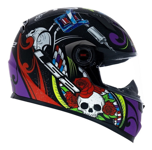 Capacete Ls2 Ff358 Pigment Violeta + Viseira Prata