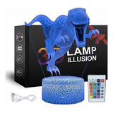 Lámpara De Mesa For Niños Con Dinosaurio Acrílico 3d, Luz .