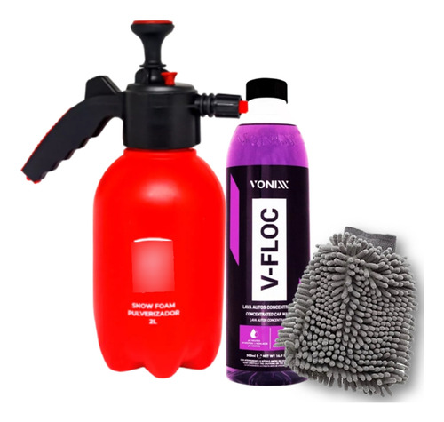 Shampoo V-floc Snow Foam Luva Microfibra