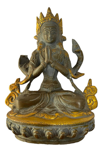 Kwan-yin Buda Avalokiteshvara Bronze ~15 Cm ~880 Gr Dh120938