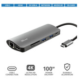 Adaptador Trust Multipuerto Usb - C 7 En 1 Ref 23775