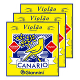 Kit 3 Encordoamento Giannini Canário Violão Nylon C/bolinha