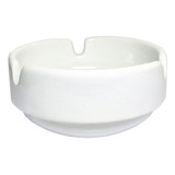 Cenicero De Porcelana Blanca 3 Cavidades Para Bar 9 Cm X 1 U