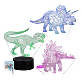 Luz Nocturna De Dinosaurio 3d Para Niños 16 Colores