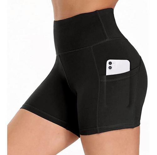 Short Largo Con Bolsa, Licra De Algodón, Ciclismo, Gym