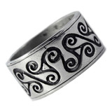 Anillo Celta Trisquel En Plata 10 Gr Ancho 1,2 Cm Art 391