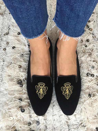 Zapato Gucci Original Velvet Loafers Mocasín Chatita Balerin