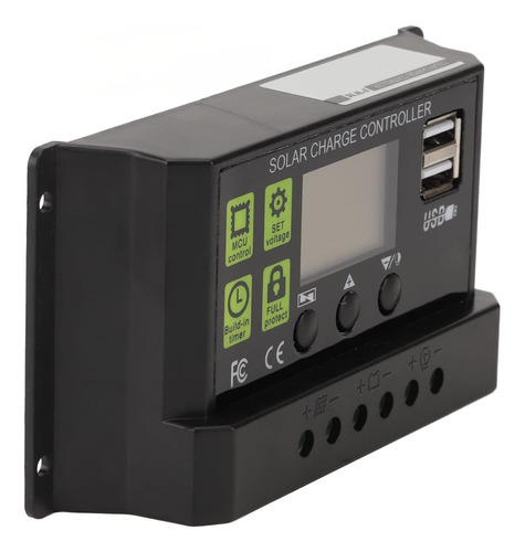 Regulador De Carga Panel Solar 10a 12v 24v Display Usb Pwm