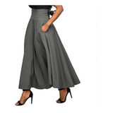 Skirt Feminine Skirt Evasê Skirt Ankle High Waist Skirt