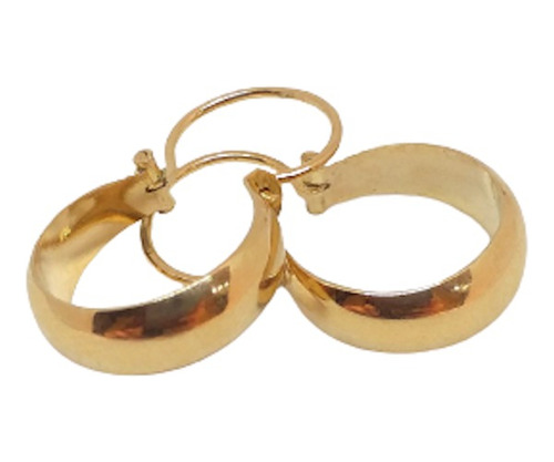 Pendientes Aros Bote Numero 3 De Oro 18k