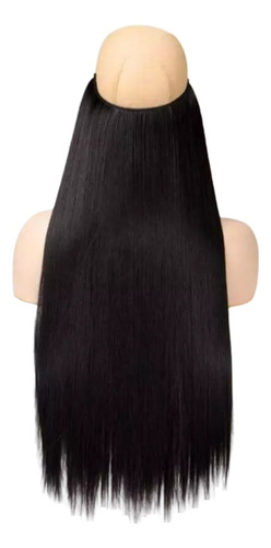 Extensiones De Cabello Sintetico Liso Tipo Cortina 60cm