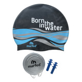 Combo Gorra De Silicona Natacion + Tapones Marfed   Pileta 