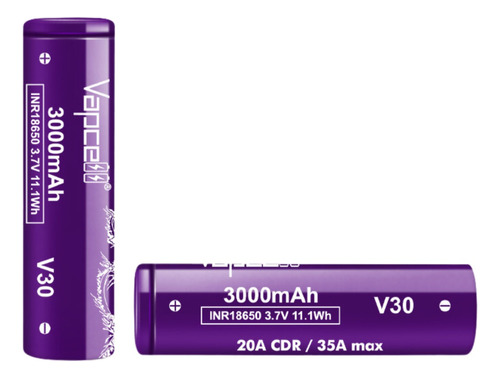 2 Baterias Vapcell V2.0 18650 3000mah 20a