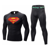 Conjunto Calça E Camisa Térmica Super Man Proteção Solar Uv