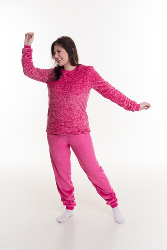 Pijama Fleece Feminino Quentinho De Inverno Confortavel