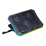 Base Notebook Rgb Ate 19 6 Fans E Suporte Celular - Cn200