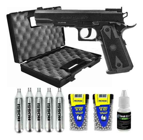 Kit Pistola De Pressão Rossi Wingun Co2 1911 Tatical 4,5mm 