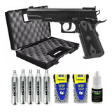 Kit Pistola De Pressão Rossi Wingun Co2 1911 Tatical 4,5mm 