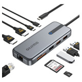 Usb C Docking Station Dual Monitor, Giissmo 10 In 1 Laptop D