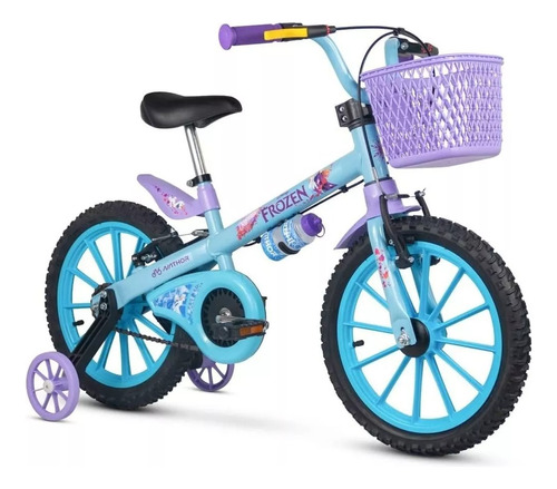 Bicicleta Aro 16 Infantil Frozen Com Rodinhas Nathor