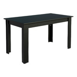 Mesa De Jantar Madesa Retangular Tampo De Madeira 5231 Preto