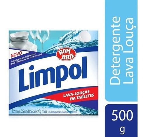 Detergente Para Lava-louças Limpol Tablete Tradicional Em Caixa 25 Un