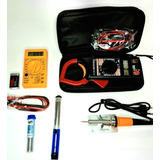 Kit Alicate Amperímetro/ferro Solda30w220/multímetro/sugador