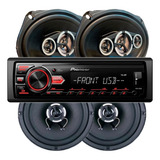 Estéreo Pioneer S215+ Parlante Bravox 6 PuLG +6x9 Black Line