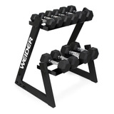 Set Mancuernas Pesas Hexagonales Rack Soporte 200 Lb Weider