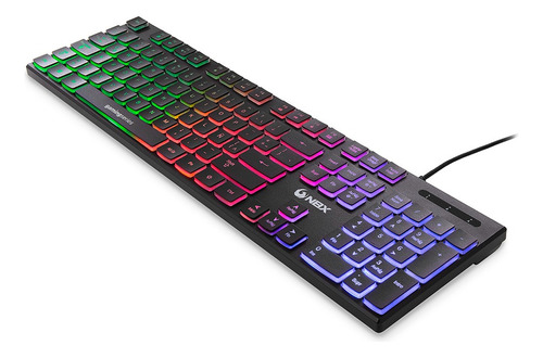 Teclado Gaming Nbx Nbx-kb1000m Ultra Slim Rainbow Español 