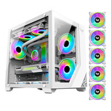 Gabinete Gamer Digoo Aquar Mid-tower M-atx Vidro C/ 5 Fans