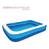 Alberca Piscina Infantil Inflable Familia Rectangular Jardin Color Azul