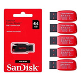 Pendrive Cruzer Blade 64gb Usb 2.0 Flash Drive Sandisk 5 Uni