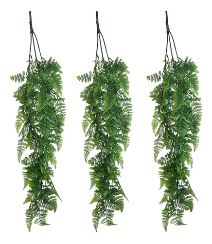 3 Pendentes De Samambaia Artificial Planta Decorativa Grande