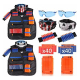 Kit Chaleco Táctico Para Niños Nerf Dardos Guns N-strike X2