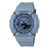 Reloj Unisex Casio Ga-2100pt-2adr G-shock Color De La Correa Azul Color Del Bisel Azul Color Del Fondo Negro
