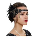 (bk) Diadema De Plumas Flapper Great Gatsby De Los Años 20 P