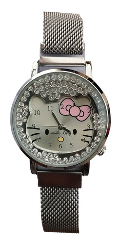 Reloj Hello Kitty Para  Dama Mujer O Nina De Acero!! 