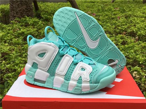 Nike air More Uptempo Gs Island Green And White