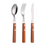 Set De Servicios Mango Madera Utensilios Cocina Cubiertos