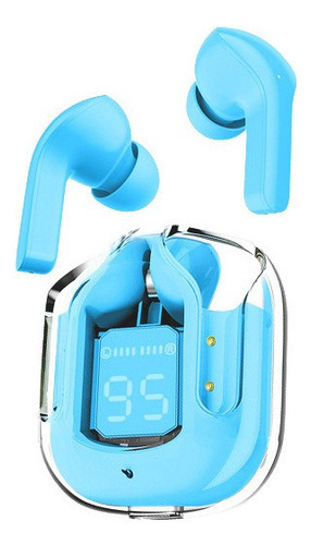 Auriculares Inalámbricos Bluetooth Screen Digital Tws Color Azul Hielo