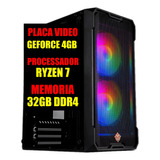 Pc Gamer - Ryzen 7 / Placa Geforce 4gb / Ssd 480g / 32g Ddr4